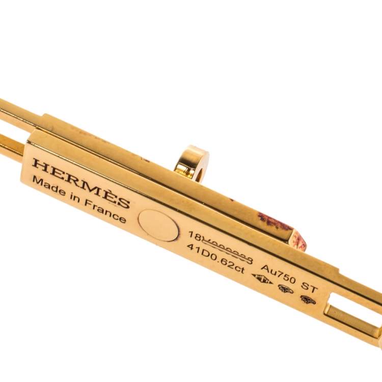 Pre Owned Hermes Kelly Chaine Diamond 18K Rose Gold Lariat Necklace