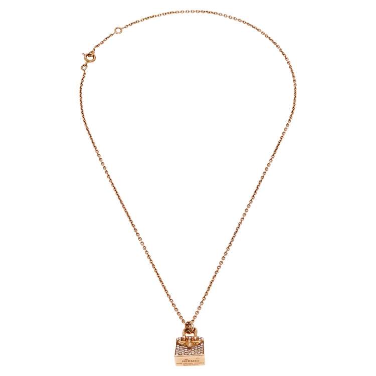Hermes Finesse Necklace Pg Pink Gold X Diamond Women's D0.46Ct K18Pg |  Chairish