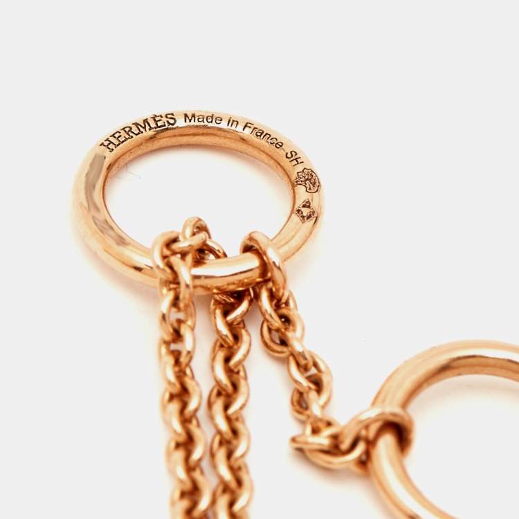 Pre Owned Hermes Vertige Cœur Diamond 18k Rose Gold Small Model Necklace