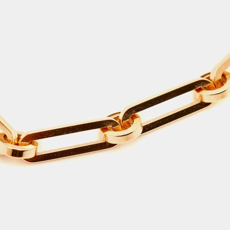 Pre Owned Hermes Kelly Chaine Diamonds 18k Rose Gold Small Model Bracelet SH