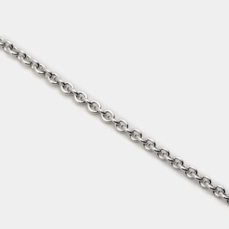 Pre Owned Hermès Constance Diamond 18k White Gold Pendant Necklace