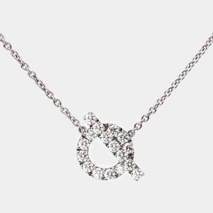 Pre Owned Hermès Finesse Diamond 18k White Gold Necklace