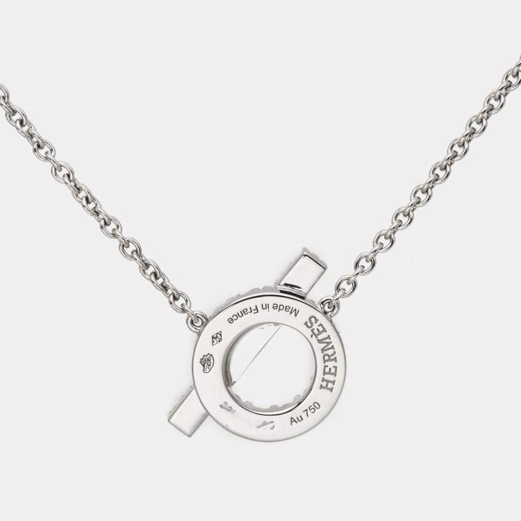 Pre Owned Hermès Finesse Diamond 18k White Gold Necklace