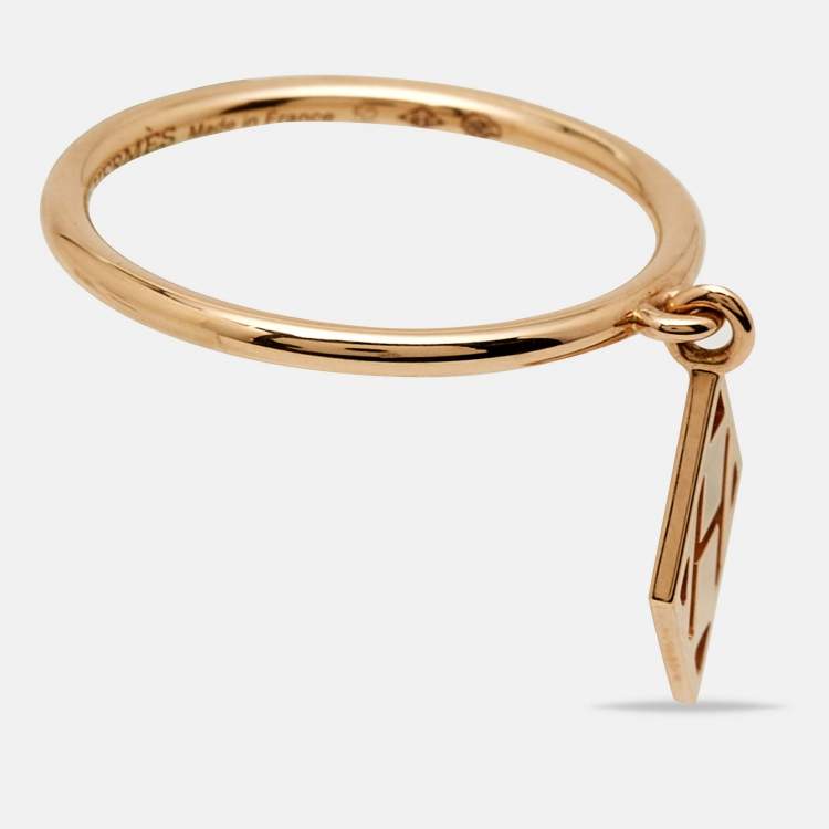 Pre Owned Hermès Gambade 18k Rose Gold Ring Size 52