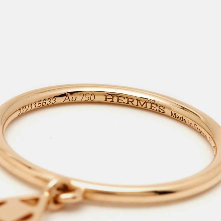 Pre Owned Hermès Gambade 18k Rose Gold Ring Size 52