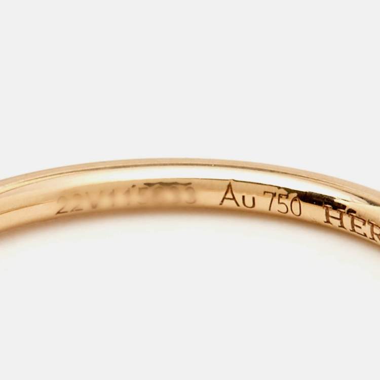 Pre Owned Hermès Gambade 18k Rose Gold Ring Size 52