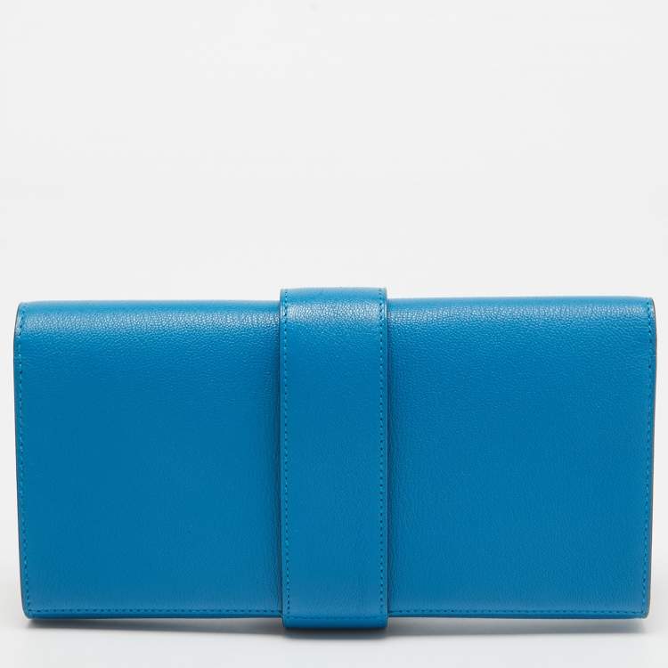 مملوكة مسبقًا Hermès Bleu Zanzibar Chevre Mysore Leather Medor 23 Clutch