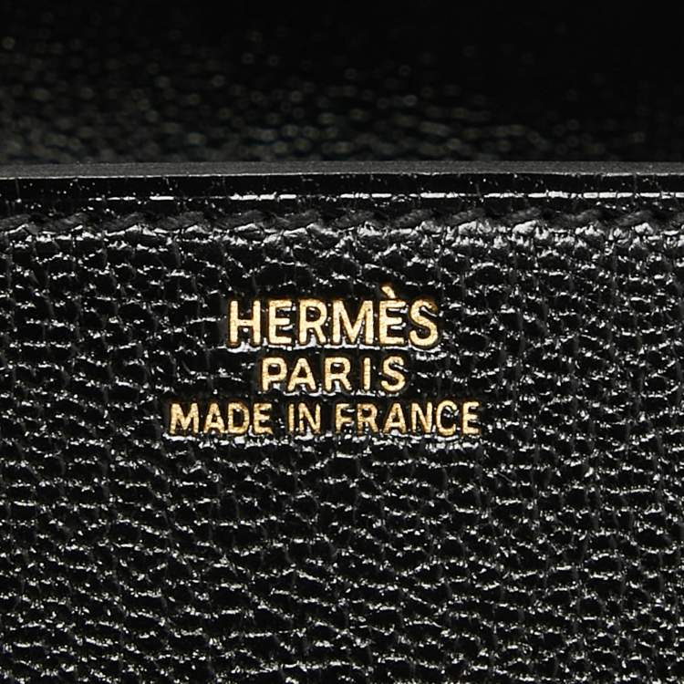 Pre Owned Hermes Noir Chevre Mysore Leather Medor 23 Clutch