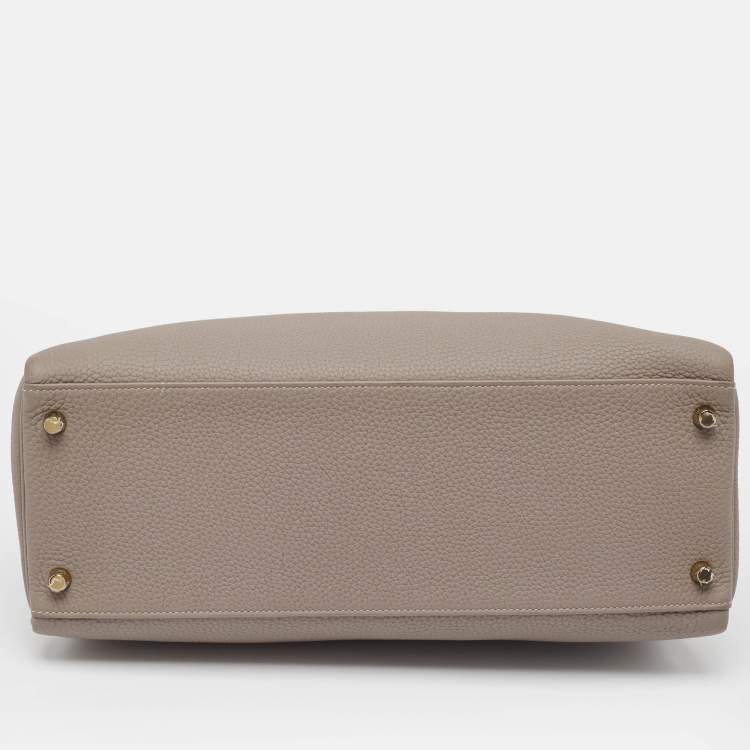 Pre Owned Hermes Gris Asphalt Togo Leather Gold Finish Kelly Retourne 35 Bag