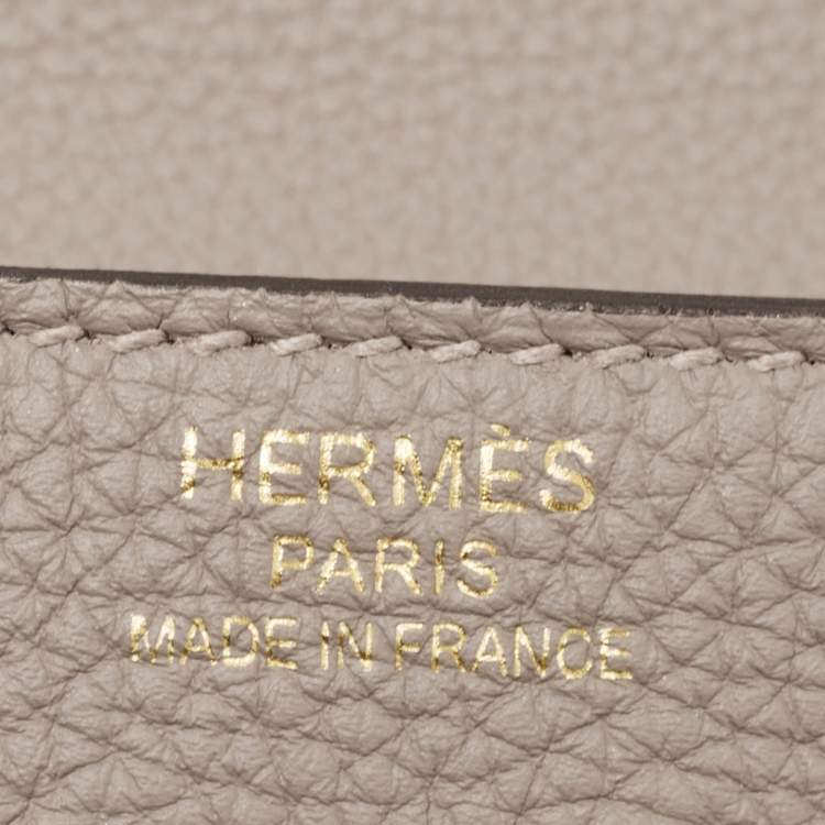 Pre Owned Hermes Gris Asphalt Togo Leather Gold Finish Kelly Retourne 35 Bag
