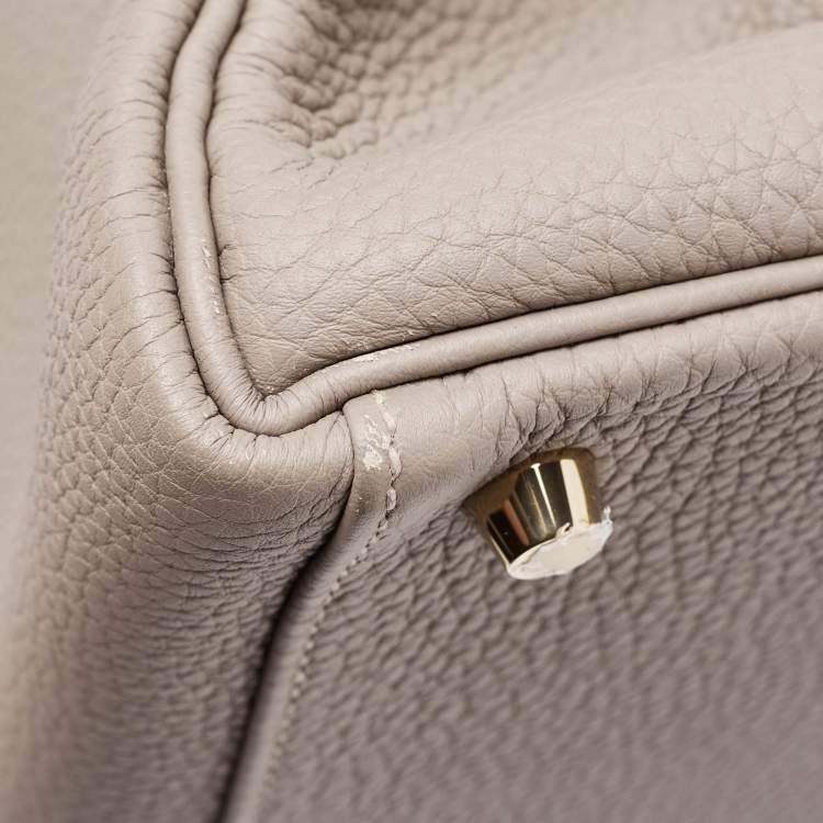 Pre Owned Hermes Gris Asphalt Togo Leather Gold Finish Kelly Retourne 35 Bag