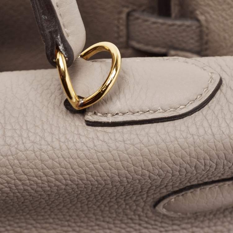Pre Owned Hermes Gris Asphalt Togo Leather Gold Finish Kelly Retourne 35 Bag
