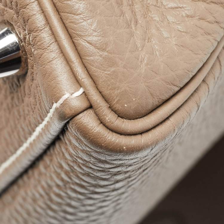 Pre Owned Hermes Etoupe Togo Leather Palladium Finish Kelly Retourne 32 Bag