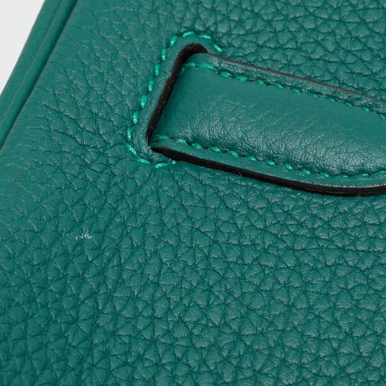 Pre Owned Hermes Malachite Togo Leather Palladium Finish Birkin 35 Bag