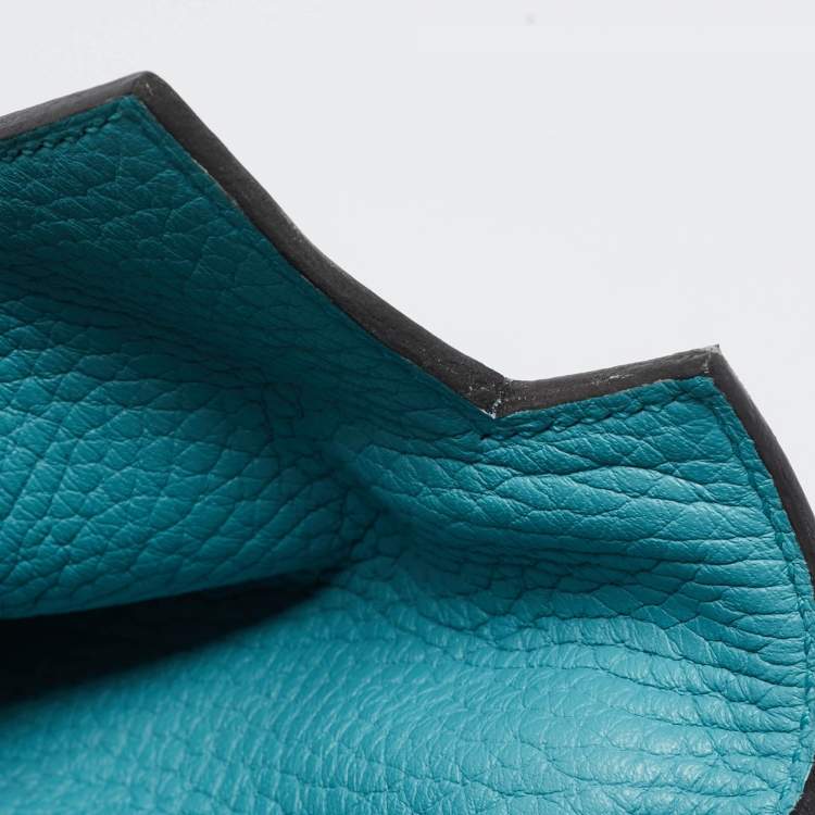 Pre Owned Hermes Celeste Taurillon Clemence Leather Palladium Finish Kelly Retourne 32 Bag