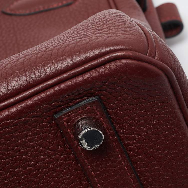 Pre Owned Hermès Rouge H Togo Leather Palladium Finish Birkin 30 Bag