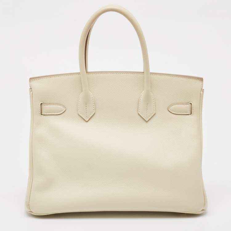 Pre Owned Hermes Craie Epsom Leather Gold Finish Birkin 30 Bag