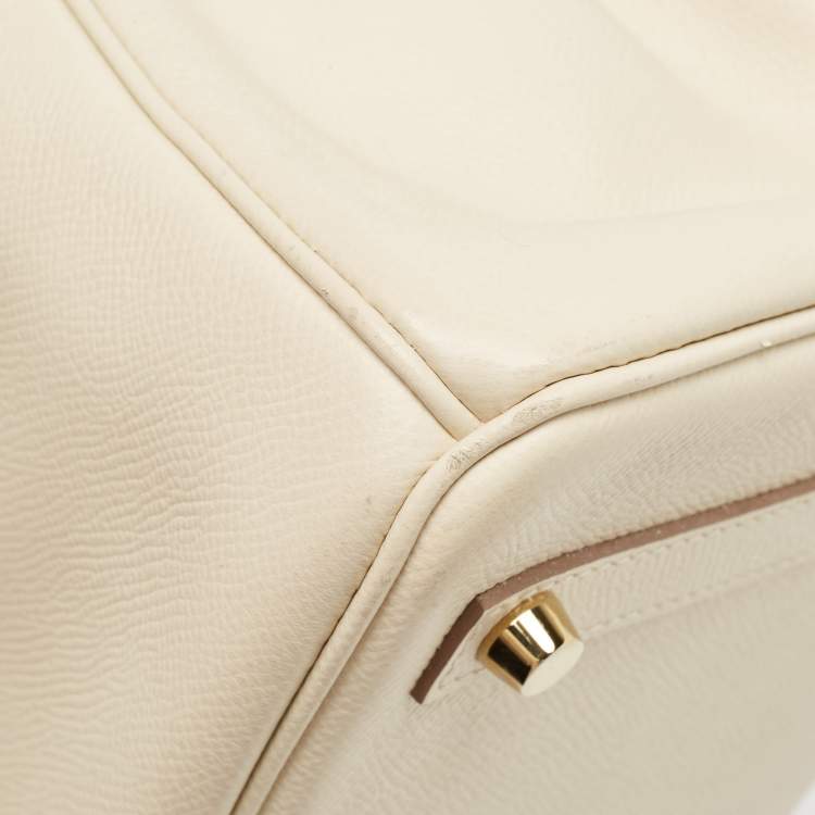 Pre Owned Hermes Craie Epsom Leather Gold Finish Birkin 30 Bag