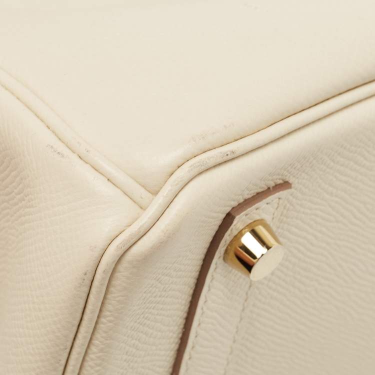 Pre Owned Hermes Craie Epsom Leather Gold Finish Birkin 30 Bag