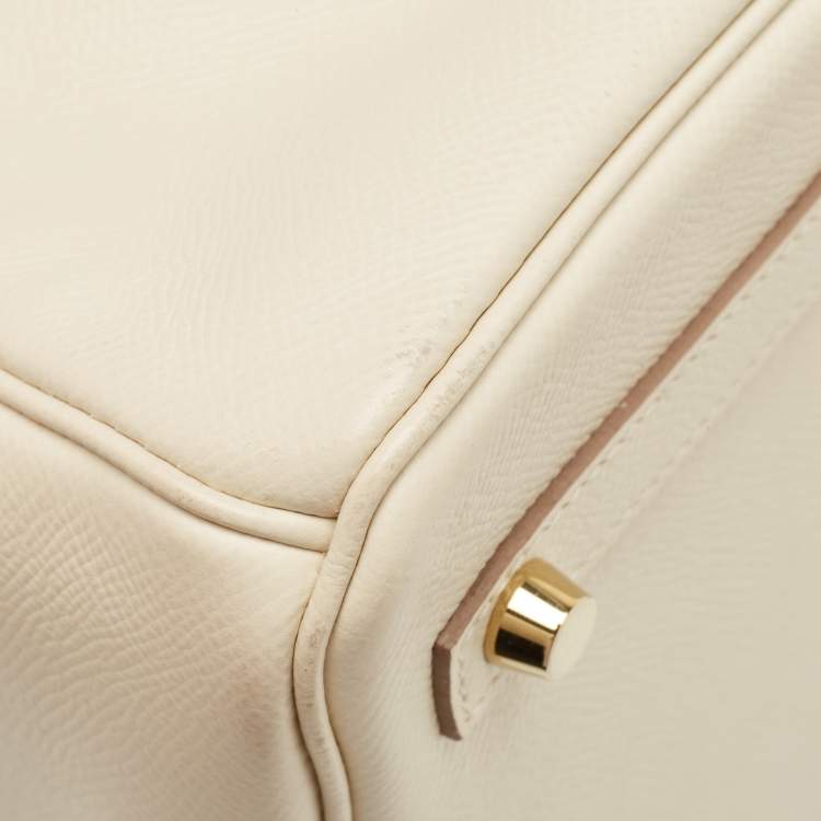 Pre Owned Hermes Craie Epsom Leather Gold Finish Birkin 30 Bag