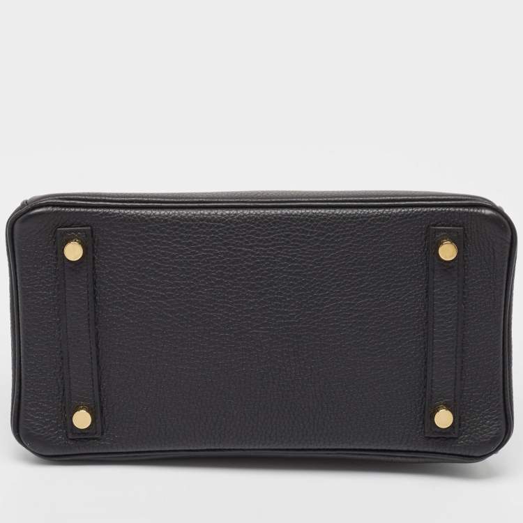 Pre Owned Hermès Noir Togo Leather Gold Finish Birkin 25 Bag