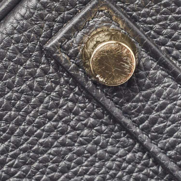 Pre Owned Hermès Noir Togo Leather Gold Finish Birkin 25 Bag