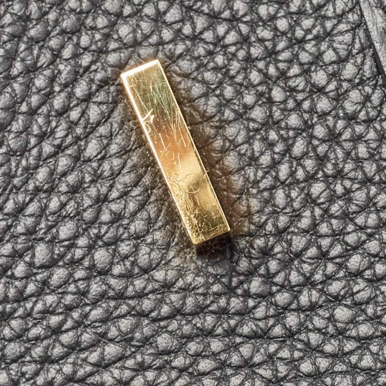 Pre Owned Hermès Noir Togo Leather Gold Finish Birkin 25 Bag