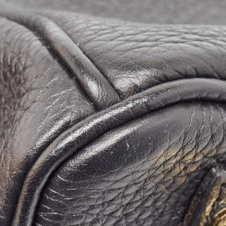 Pre Owned Hermès Noir Togo Leather Gold Finish Birkin 25 Bag