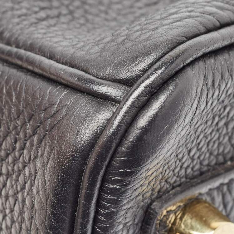 Pre Owned Hermès Noir Togo Leather Gold Finish Birkin 25 Bag