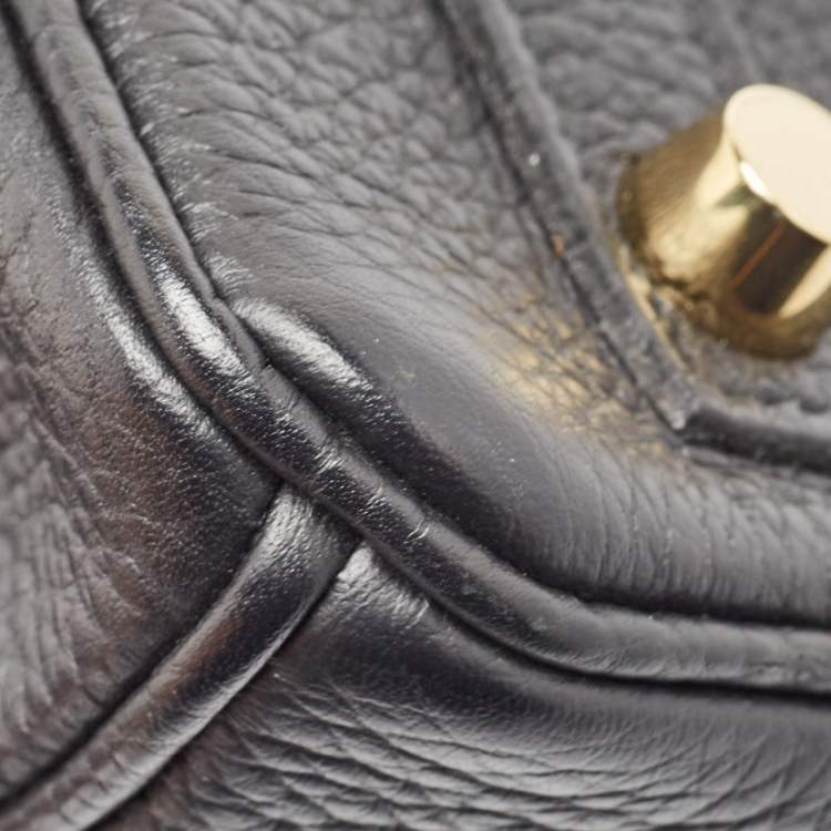 Pre Owned Hermès Noir Togo Leather Gold Finish Birkin 25 Bag