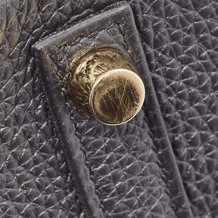 Pre Owned Hermès Noir Togo Leather Gold Finish Birkin 25 Bag