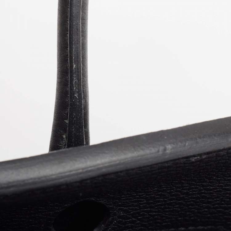 Pre Owned Hermès Noir Togo Leather Gold Finish Birkin 25 Bag