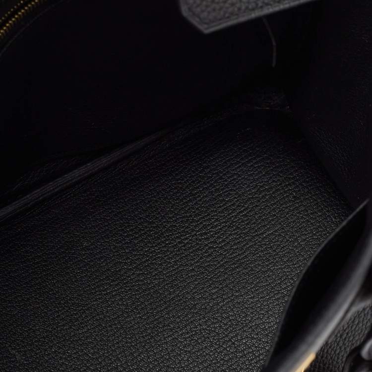 Pre Owned Hermès Noir Togo Leather Gold Finish Birkin 25 Bag