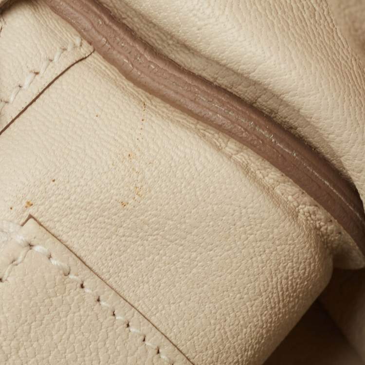 Pre Owned Hermes Craie Togo Leather Palladium Finish Birkin 25 Bag