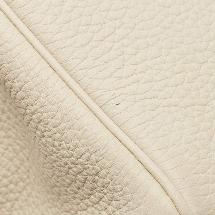 Pre Owned Hermes Craie Togo Leather Palladium Finish Birkin 25 Bag
