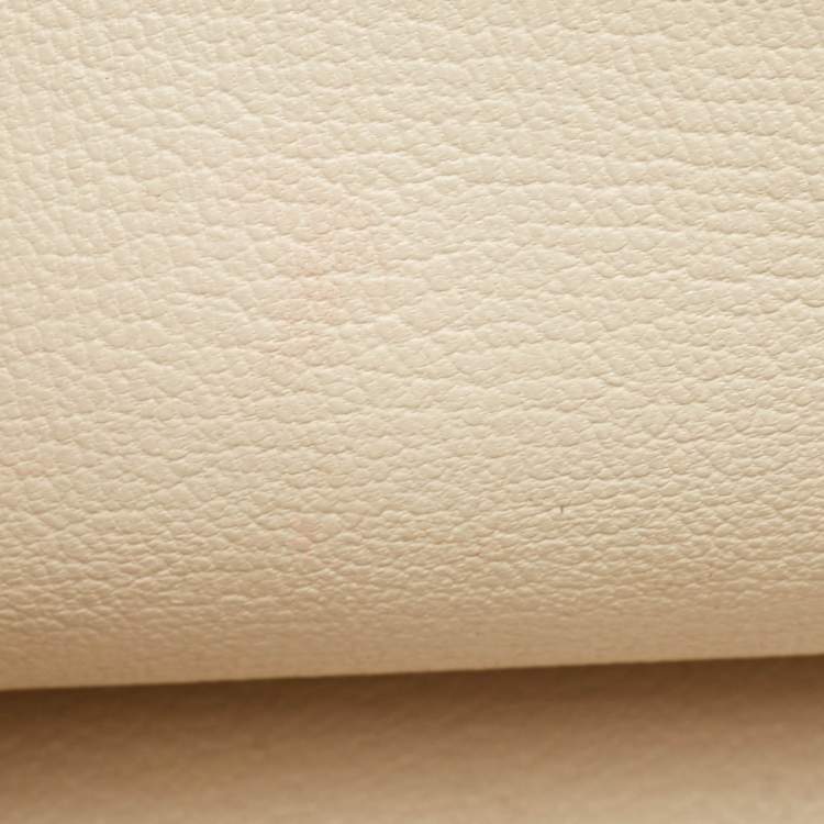 Pre Owned Hermes Craie Togo Leather Palladium Finish Birkin 25 Bag