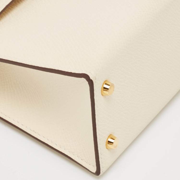 Pre Owned Hermes Nata Epsom Leather Gold Finish Mini Kelly II Sellier 20 Bag