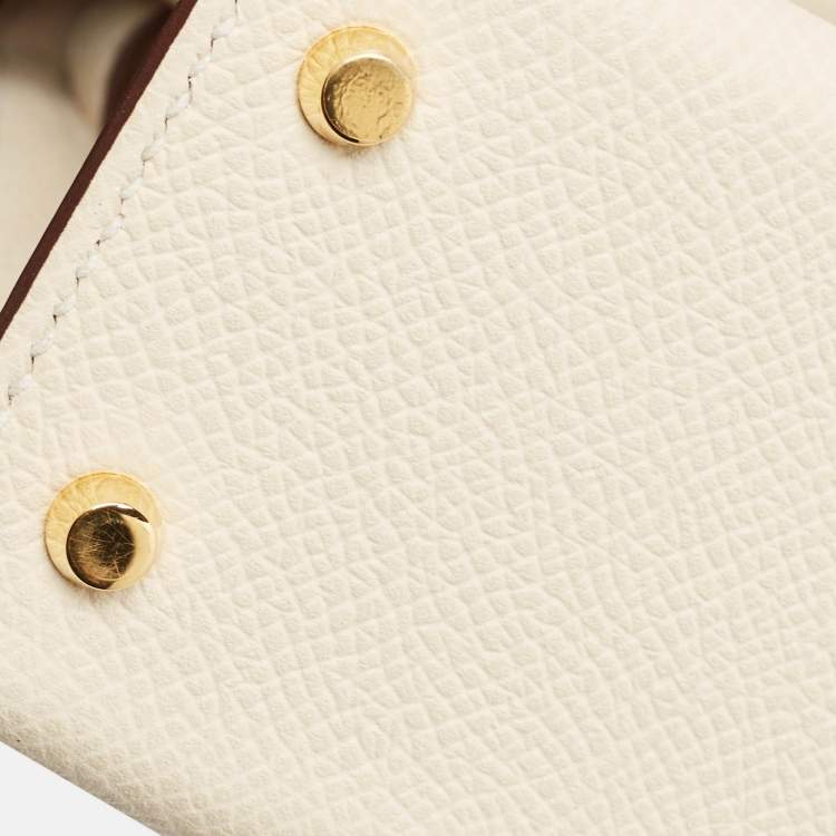 Pre Owned Hermes Nata Epsom Leather Gold Finish Mini Kelly II Sellier 20 Bag