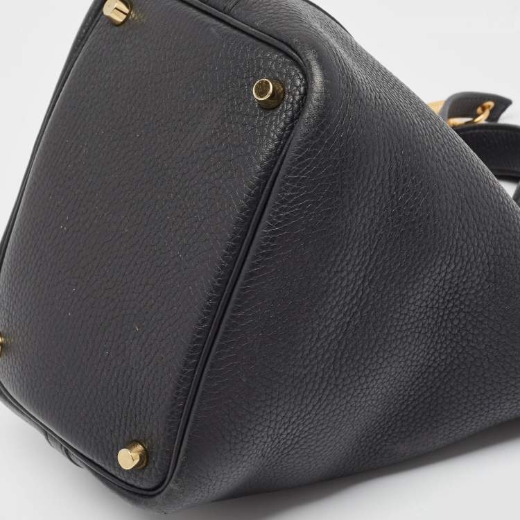 Pre Owned Hermes Noir Taurillon Clemence Leather Picotin Lock 18 Bag