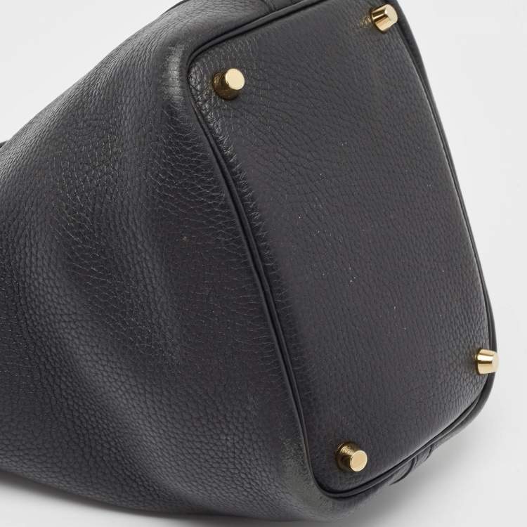 Pre Owned Hermes Noir Taurillon Clemence Leather Picotin Lock 18 Bag