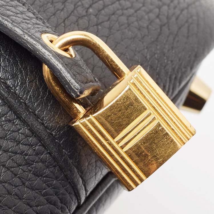 Pre Owned Hermes Noir Taurillon Clemence Leather Picotin Lock 18 Bag