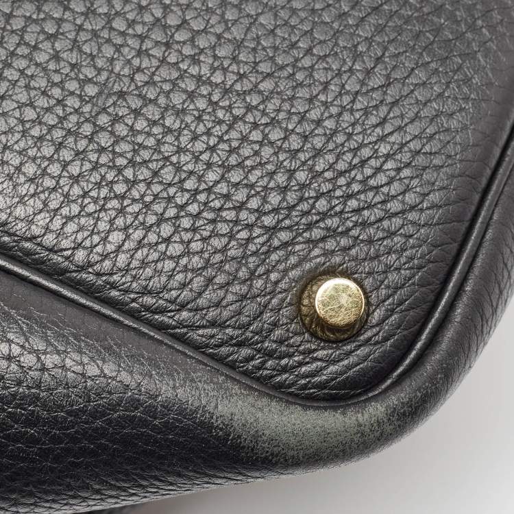 Pre Owned Hermes Noir Taurillon Clemence Leather Picotin Lock 18 Bag