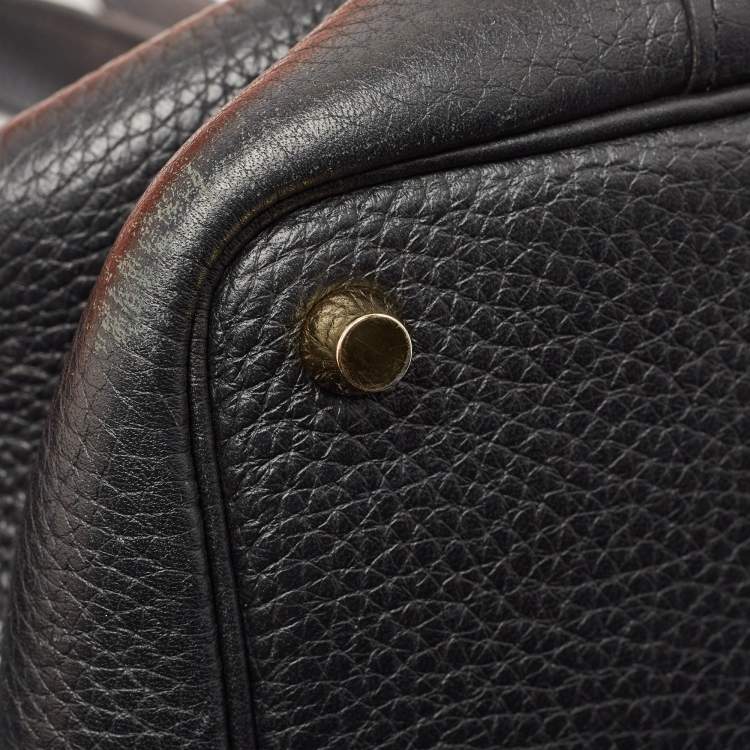 Pre Owned Hermes Noir Taurillon Clemence Leather Picotin Lock 18 Bag