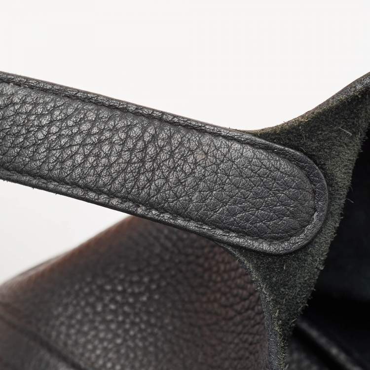 Pre Owned Hermes Noir Taurillon Clemence Leather Picotin Lock 18 Bag