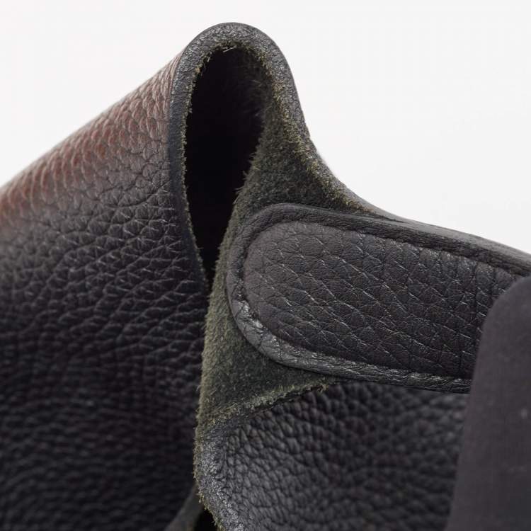 Pre Owned Hermes Noir Taurillon Clemence Leather Picotin Lock 18 Bag