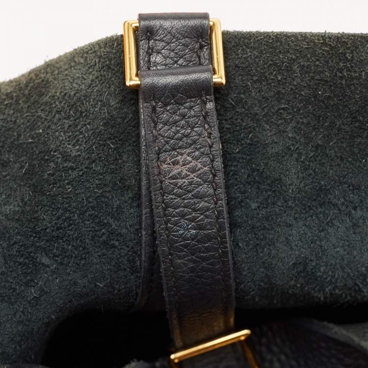 Pre Owned Hermes Noir Taurillon Clemence Leather Picotin Lock 18 Bag