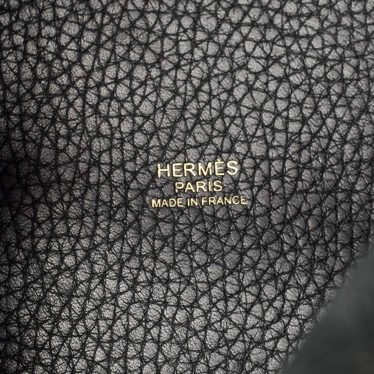 Pre Owned Hermes Noir Taurillon Clemence Leather Picotin Lock 18 Bag