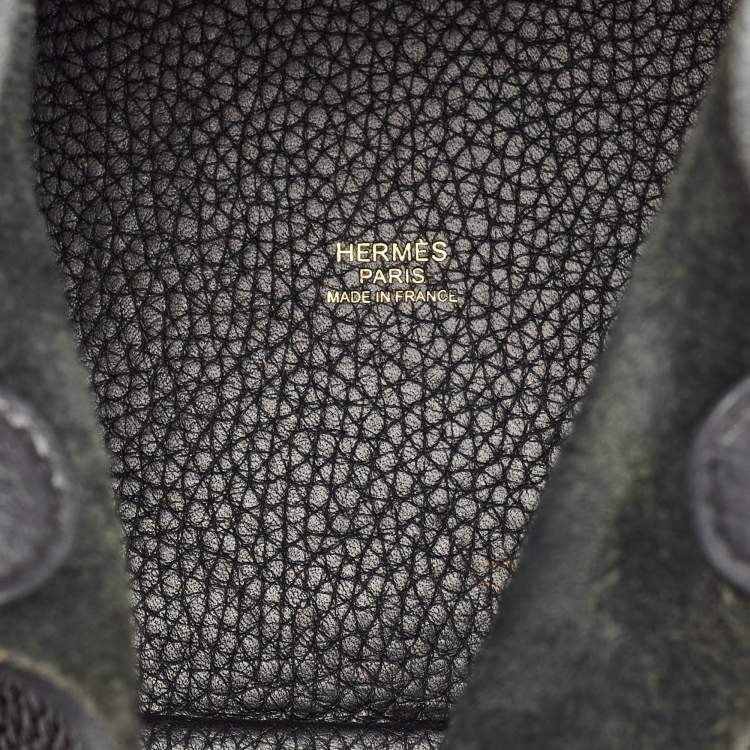 Pre Owned Hermes Noir Taurillon Clemence Leather Picotin Lock 18 Bag