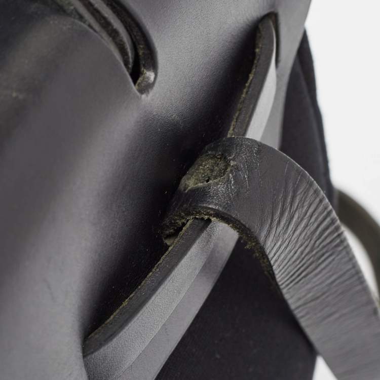 Pre Owned Hermes Noir Canvas and Leather Herbag PM 2-In-1 Backpack