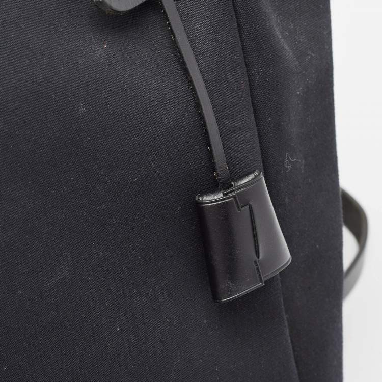Pre Owned Hermes Noir Canvas and Leather Herbag PM 2-In-1 Backpack